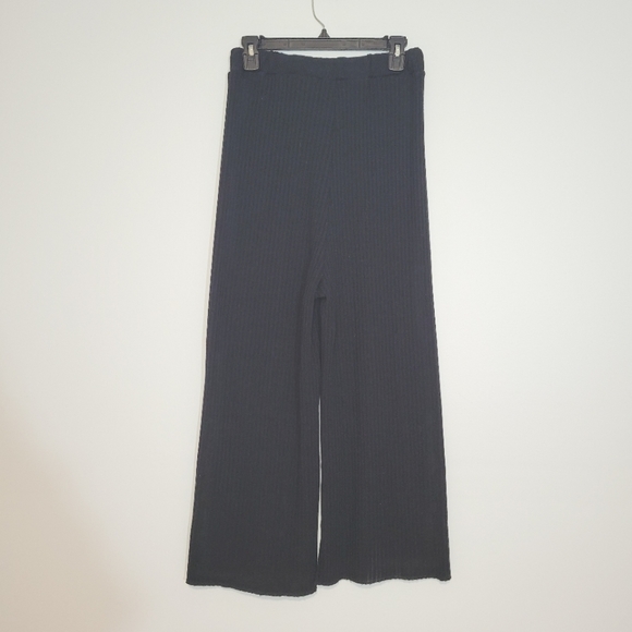 AZUL BY MOUSY Ribbed Wide Legged Elastic Tie Waist Stretchy Knit Pants - Picture 2 of 7